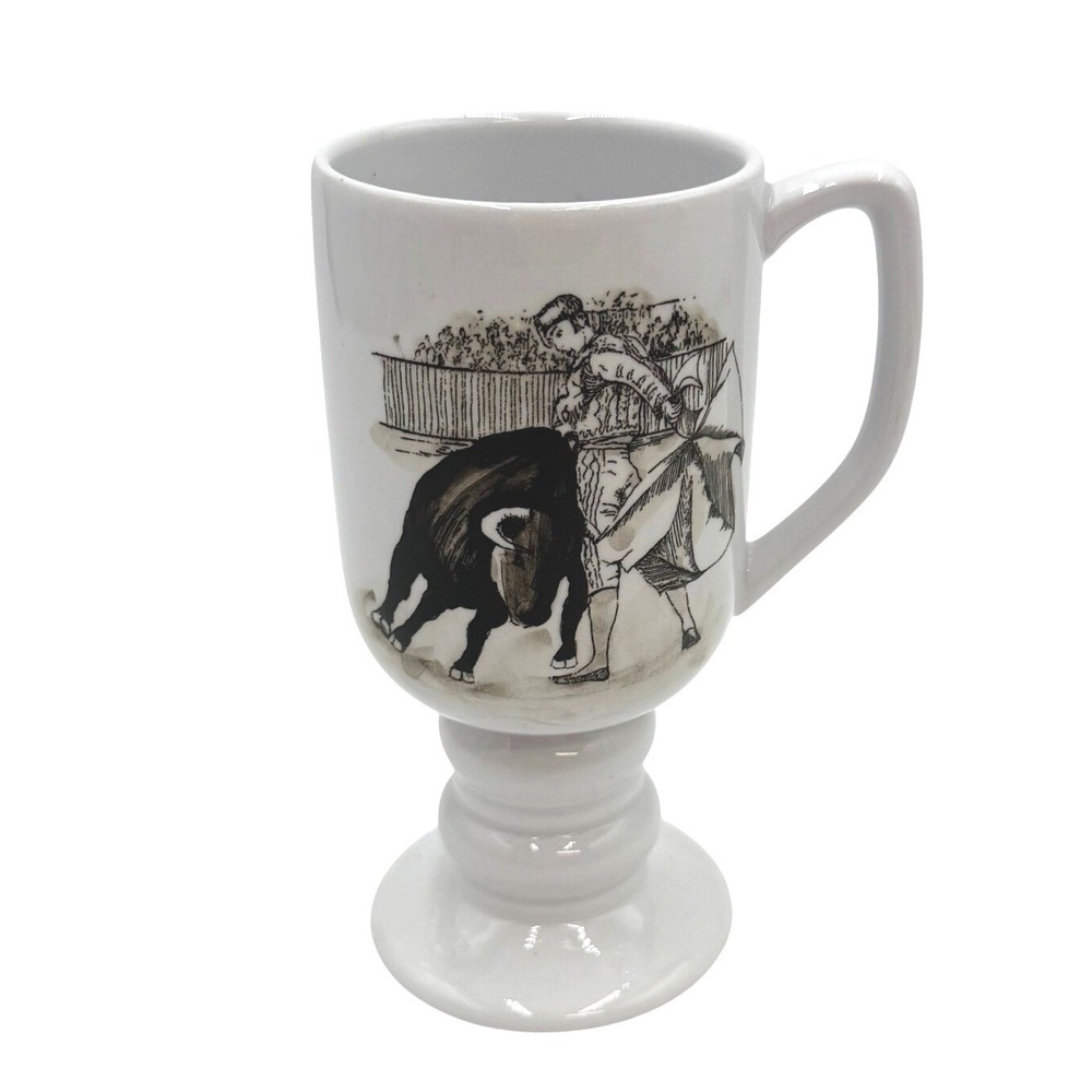 Vintage 1965‎ Kaysons Ironstone Footed Mug – Bullfighting Scene
